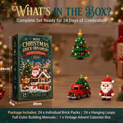 24Day 3D Mini Christmas Brick Ornament Advent Calendar, Buildable ...