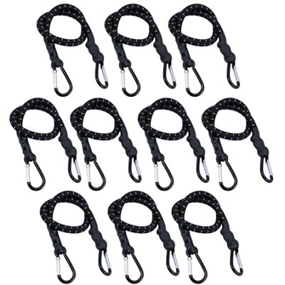 24in Bungee Strap with Metal Carabiners Hook Tie Down Fastener Holder 10pc