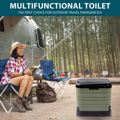 24L Folding Portable Toilet Compact Outdoor Loo for Camping & Caravan Trips