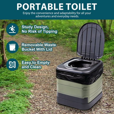 24L Folding Portable Toilet Compact Outdoor Loo for Camping & Caravan Trips