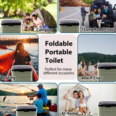 24L Folding Portable Toilet Compact Outdoor Loo for Camping & Caravan Trips