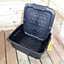 24L Heavy Duty Storage Box Sturdy, Lockable, Stackable and Nestable Design Storage Chest with Clips in Black