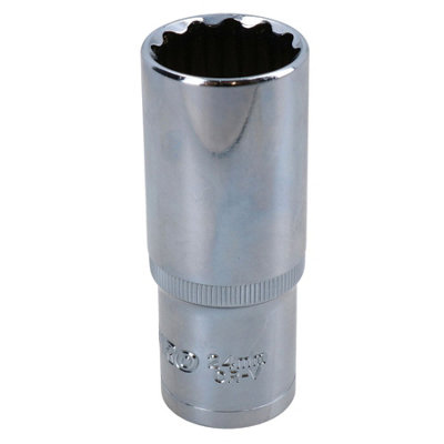 24mm 1/2in Drive Double Deep Long Reach Metric Socket 12 Point Sided Bi-hex