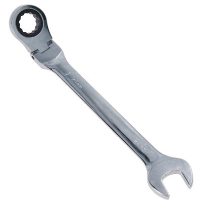 Flexible head outlet ratchet spanner