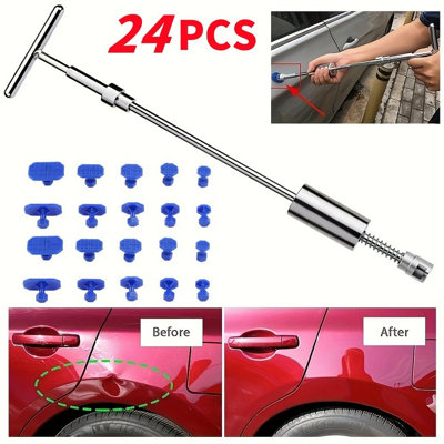 66-Piece Car Dent Repair Kit – Paintless Dent Puller With Glue Gun, Tabs & Tools For Auto Body, Minor & Deep Dents