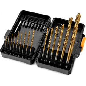 24pc HSS Metal Drill Bits & 1/4" Hex Shank Screw Driver Bit Set for Drill Driver
