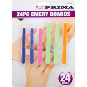 24Pc Nail Files Medium Fine Grit Emery Board Buffing Manicure Beauty Tools