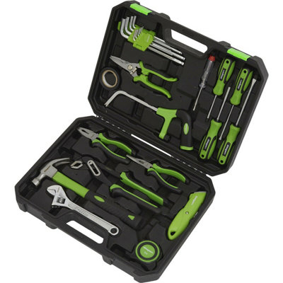 24pc Premium Tool Kit - Screwdriver Pliers Hacksaw Hex Key Hammer Spanner