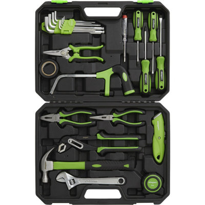 24pc Premium Tool Kit - Screwdriver Pliers Hacksaw Hex Key Hammer Spanner