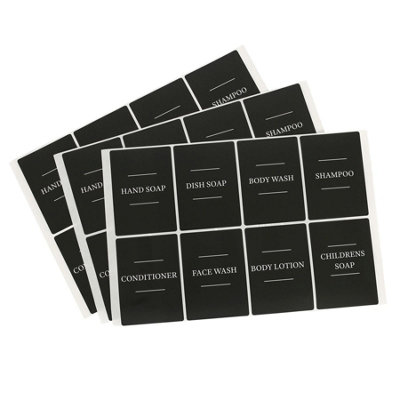 24pc Soap Dispenser Labels Set - Black - Pack of 3