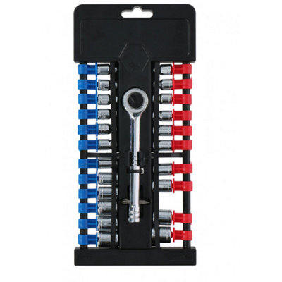 24Pcs 1/4'' Socket Wrench Kit Set