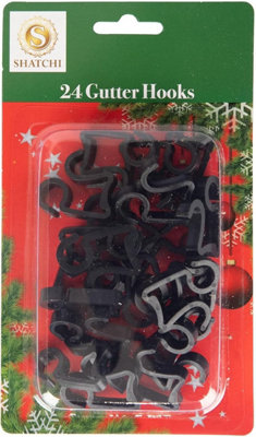 24Pcs Gutter Hooks Black - Secure and Easy to Use