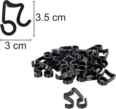 24Pcs Gutter Hooks Black - Secure and Easy to Use