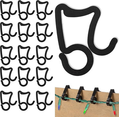 24Pcs Gutter Hooks Black - Secure and Easy to Use