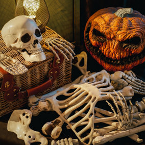 24Pcs Halloween Realistic Skull and Bone Skeleton Decoration Kit
