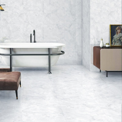 24Pcs Square 3D Stone Effect Marble Self Adhesive PVC Floor Tiles Waterproof