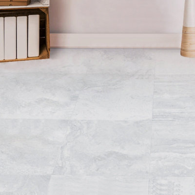 24Pcs Square 3D Stone Effect Marble Self Adhesive PVC Floor Tiles Waterproof