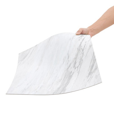24Pcs Square Stone Effect Marble Self Adhesive PVC Floor Tiles Waterproof - 6