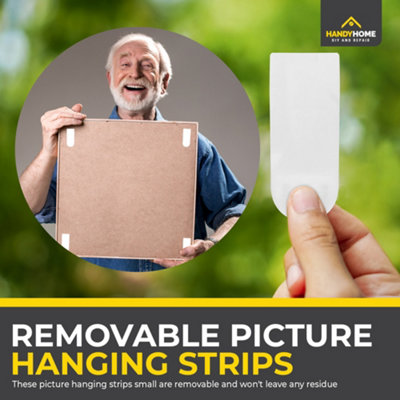 24pk Poster Hanging Strips No Nails Picture Hanging Strips Photo Frame Stickers for Walls Picture Strips