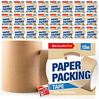 24pk Strong Packing Tape, Brown Tape, Paper Tape - Essential for Moving House, Brown Parcel Tape for your Parcels