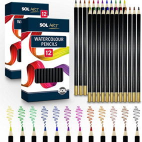 24pk Watercolour Pencils - Professional Water Coloured Pencils - Art Sets for Adults & Kids - Art Pencils Coloured