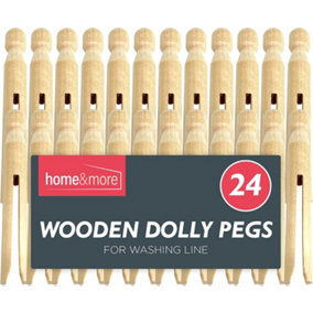 24pk Wooden Dolly Pegs - Wooden Clothes Pegs for Washing Line Strong - Clothes Pegs Wooden Pegs for Washing Line - Clothes Pegs