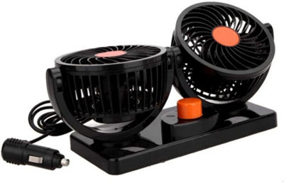 24v Dual Fan For Trucker Car Lorry Caravans 360 Rotation Cool 2 Speed Twin Fan - 6