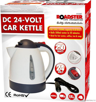 24v Electric Car Kettle Tea Coffee Travel Camping Caravan Boiling Water Socket