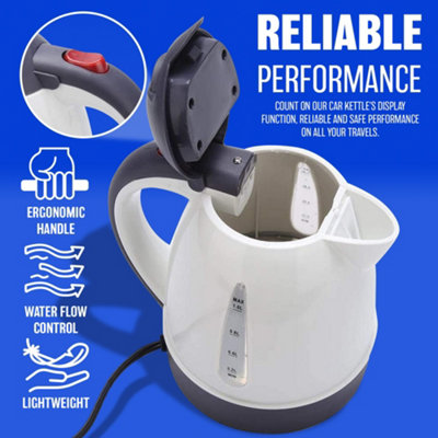 24v Electric Car Kettle Tea Coffee Travel Camping Caravan Boiling Water Socket - 6
