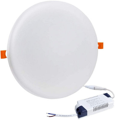 24W Frameless Recessed-Surface Super LED Panel, 200mm, Round, 6000K (Pack of 4)