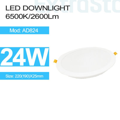24W LED Downlight,6500K,2600 lumen