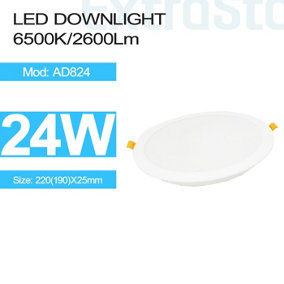 24W LED Downlight,6500K,2600 lumen