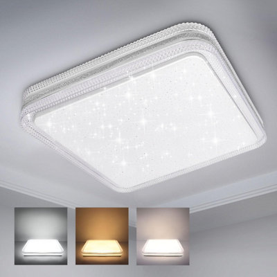 24W LED Square Ceiling Light CCT 3000 Lumen DIY at B Q