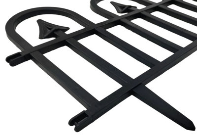24x Black Scallop Border Edging Fence Interconnecting Flexible Plastic Fencing 60cm - 5