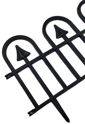 24x Black Scallop Border Edging Fence Interconnecting Flexible Plastic Fencing 60cm - 7