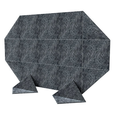 24x Dark Grey Triangle Self Adhesive Acoustic Wall Panels Sound ...