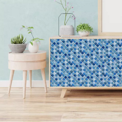 24X Mosaic Tile Stickers Peel and Stick Self Adhesive