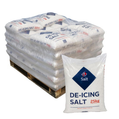 25 kg White Deicing Rock Salt x40 Bags 1000 kg at B&Q