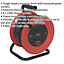 25 Metre Heavy Duty Cable Drum - 4 x 230V Socket Extension Lead - Thermal Trip