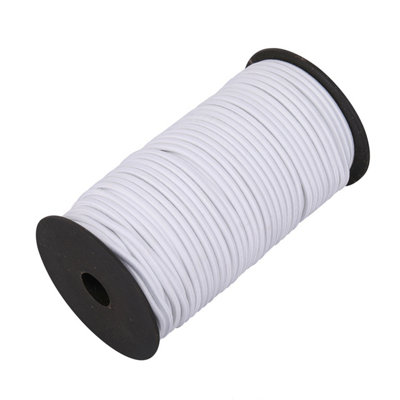 25 metres Bungee Cord, 4mm Wide Stretchy Strap Round Elastic String, White