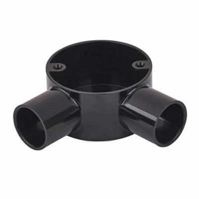 25 mm Angle Box PVC CONDUT Black