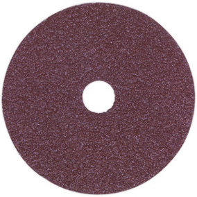 25 PACK - 115mm Fibre Backed Sanding Discs - 36 Grit Aluminium Oxide Round Sheet