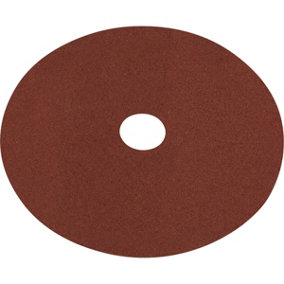 25 PACK 115mm Fibre Backed Sanding Discs - 60 Grit Aluminium Oxide Round Sheet