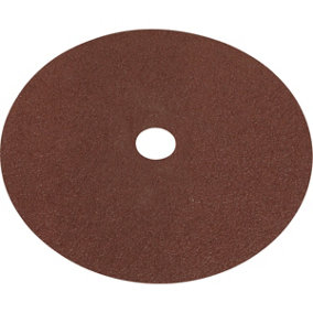 25 PACK 175mm Fibre Backed Sanding Discs - 40 Grit Aluminium Oxide Round Sheet