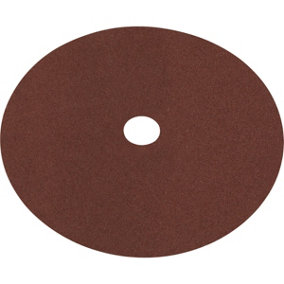 25 PACK 175mm Fibre Backed Sanding Discs - 60 Grit Aluminium Oxide Round Sheet