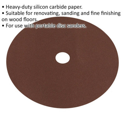 25 PACK 175mm Fibre Backed Sanding Discs - 80 Grit Aluminium Oxide Round Sheet