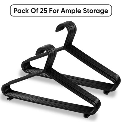 25 Pack Adult Plastic Coat Hangers