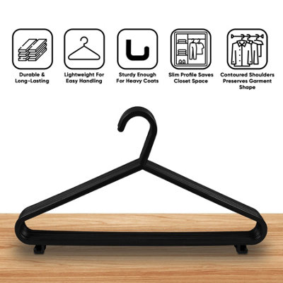 25 Pack Adult Plastic Coat Hangers - 5