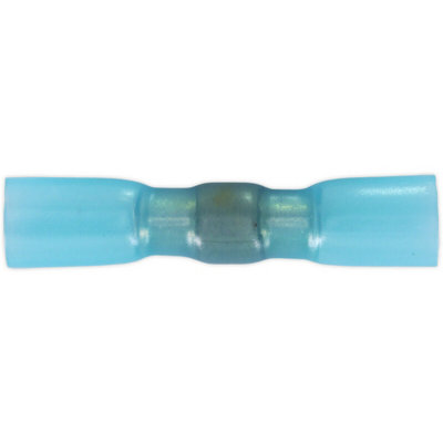 25 PACK Blue Heat Shrink Butt Connector - Crimp and Solder - 16-14 AWG Cable