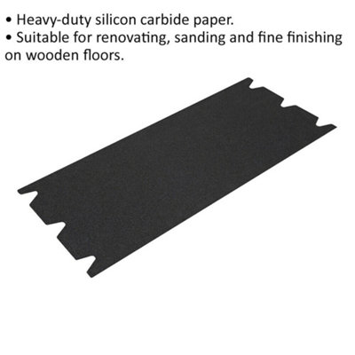25 PACK Floor Sanding Sheet - 205 x 470mm - 100 Grit - Silicone Carbide Paper